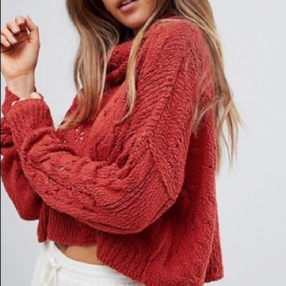 free people shades of dawn crop sweater